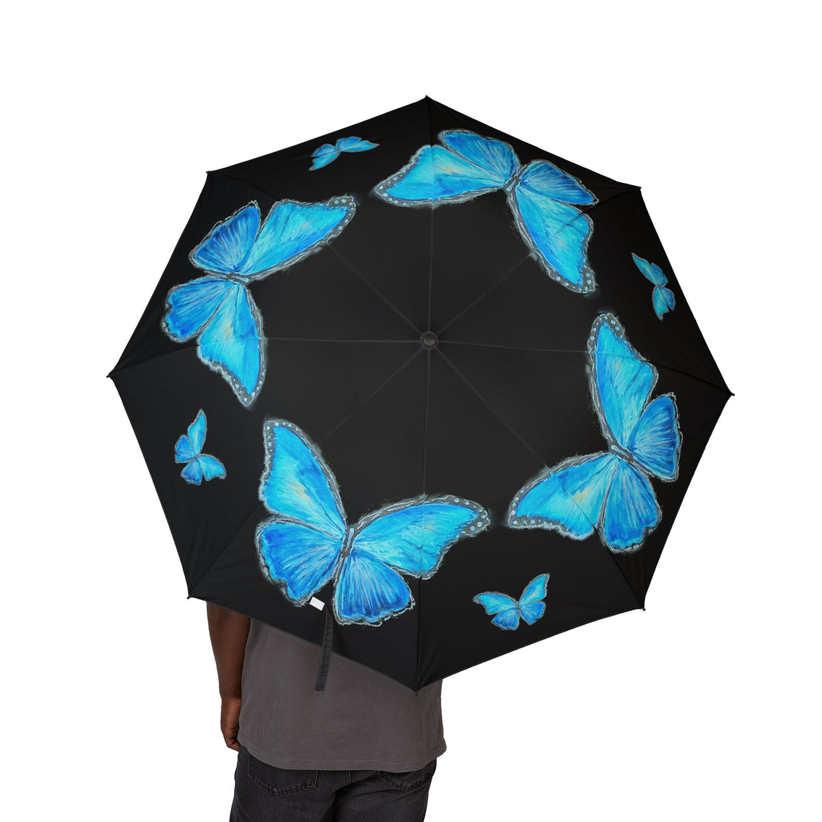 Beautiful Morpho Butterfly Foldable Umbrella