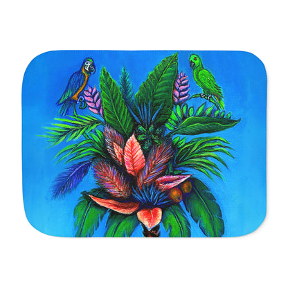 Colorful and Cozy Palm Tree of Life Favorite Sherpa Blanket