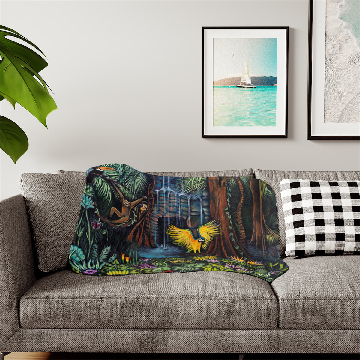 Colorful and Cozy Amazonia Favorite Sherpa Blanket