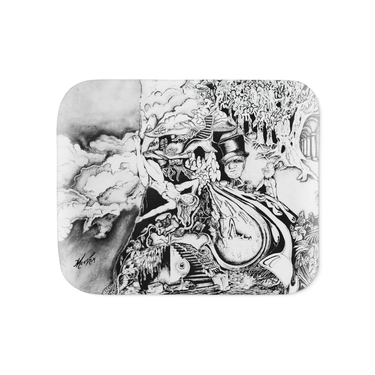 Colorful and Cozy Alice In Blunderland Super Snuggly Sherpa Blanket
