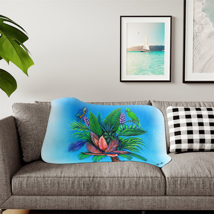 Colorful and Cozy Palm Tree of Life Favorite Sherpa Blanket