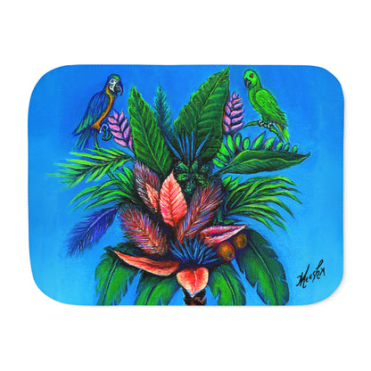 Colorful and Cozy Palm Tree of Life Favorite Sherpa Blanket