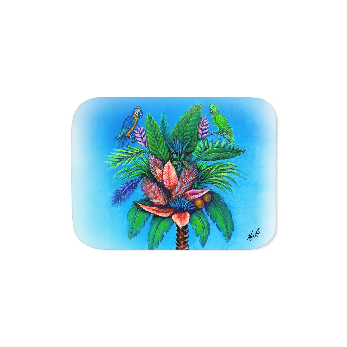 Colorful and Cozy Palm Tree of Life Favorite Sherpa Blanket