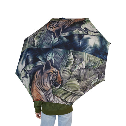 Watchful Warrior Semi-Auto Open Foldable Umbrella with 8 strong fiber ribs