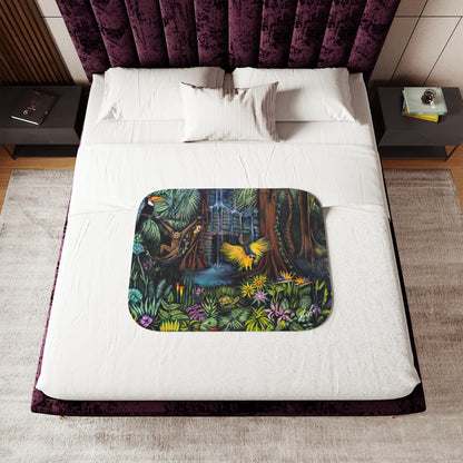 Colorful and Cozy Amazonia Favorite Sherpa Blanket
