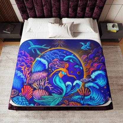 Celestrial Extraterrestrial Super Snuggly Sherpa Blanket