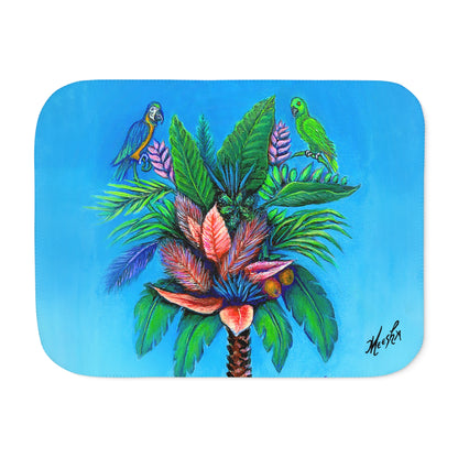 Colorful and Cozy Palm Tree of Life Favorite Sherpa Blanket