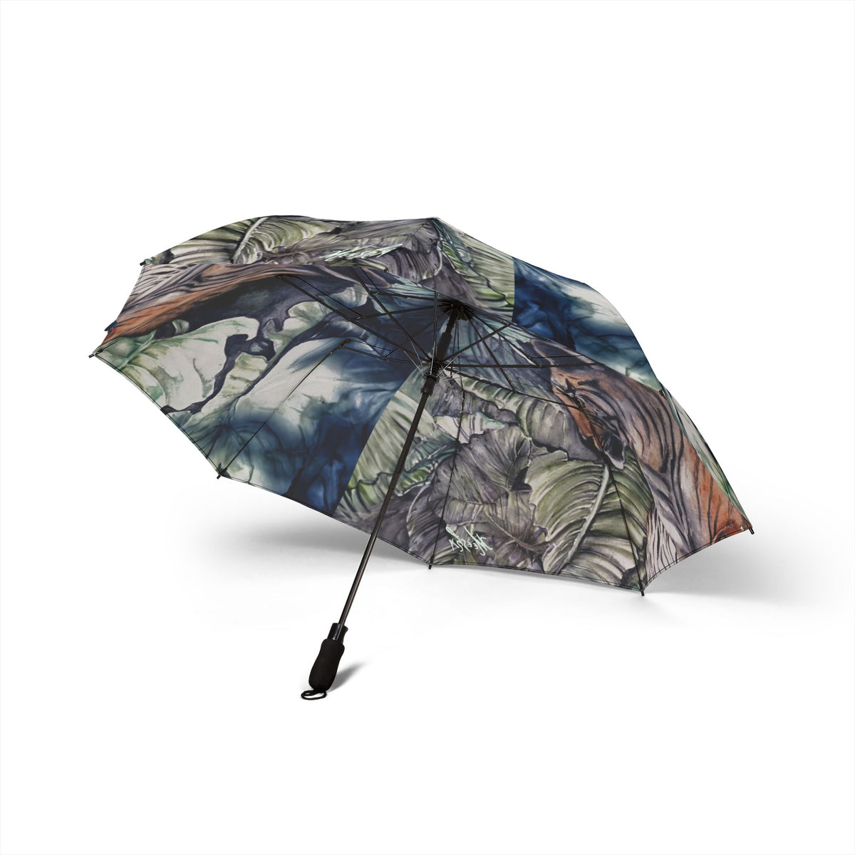 Watchful Warrior Semi-Auto Open Foldable Umbrella with 8 strong fiber ribs