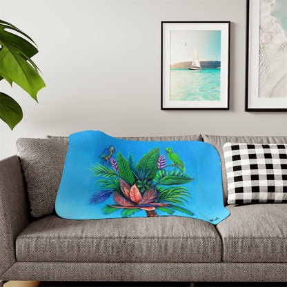 Colorful and Cozy Palm Tree of Life Favorite Sherpa Blanket