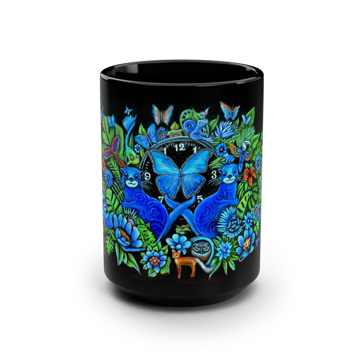 Out of Time Black Mug, 15oz