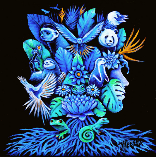 Out of the Blue Framed Canvas Painting
